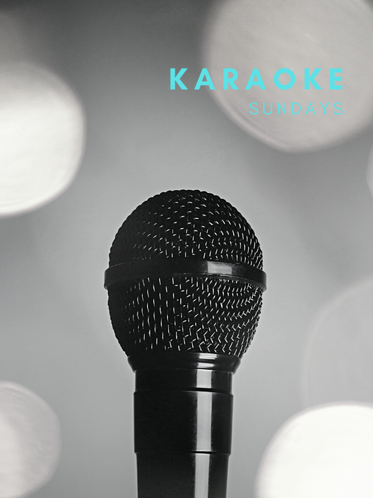 Photo of a microphone with the text 